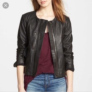 Madewell Metropolis Collarless Leather Jacket
